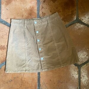 Celebrity Pink Light Brown Mini Skirt with Button Accents
